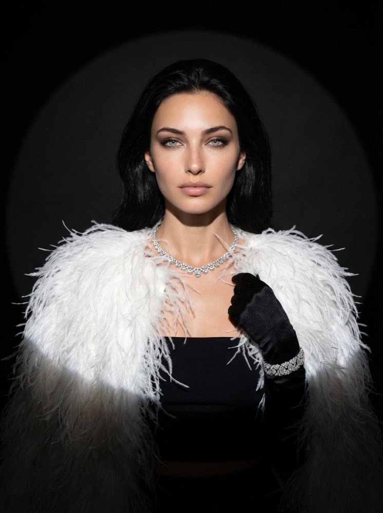 Spotlight glam style portrait
